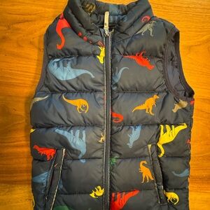 Hanna Andersson Dinosaur Puffer Vest Boys 6–7 | GUC Cozy Winter Layer
